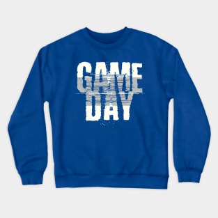 Blue Gameday // Grunge Vintage Football Game Day Crewneck Sweatshirt